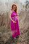 Bambusové šaty ke kojení – fuchsia - Velikost: UNI, Délka: Krátke