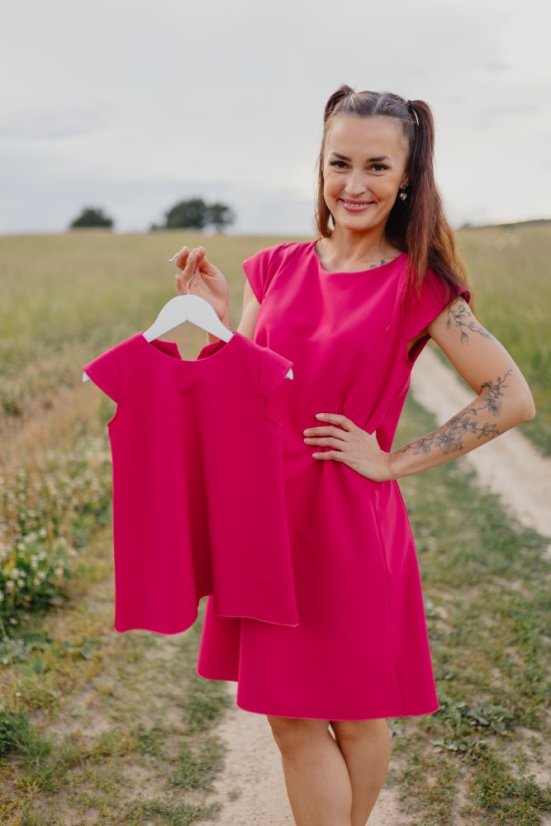 Elegantní šaty – MÁMA A DCERA – Malinové