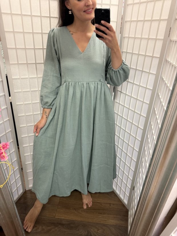 "Boho Breeze" dress MUM AND DAUGHTER - powder mint - Size: 3XL/4XL