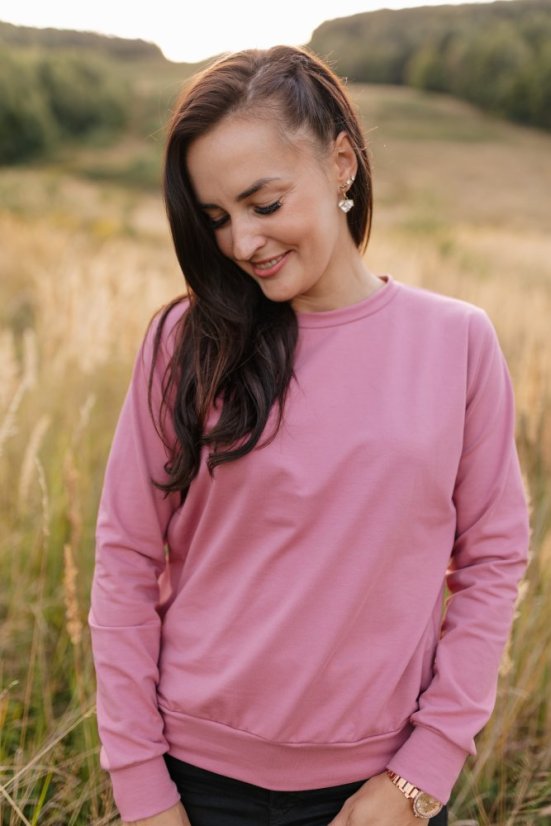 Kojicí mikina - tmavá starorůžová - Velikost: M/L