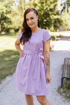 Lněné krátké šaty - tenčí len - různé barvy
