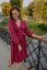 Linen wrap dress - bordó - Size: XS/S