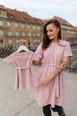 Šaty "Luna" Basic NEKOJO- MÁMA a DCERA – Starorůžová