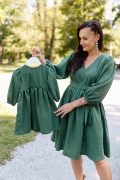 "Boho Breeze" dress MUM AND DAUGHTER - emerald