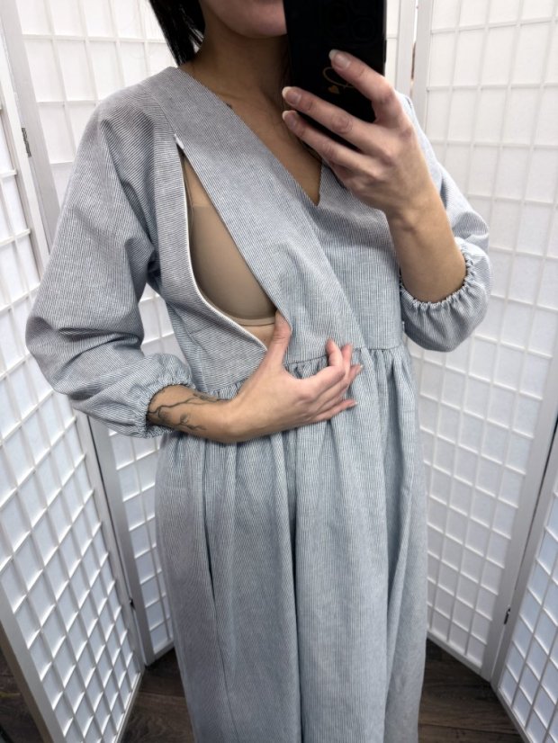 Lněné šaty "Boho Breeze" - pásiky