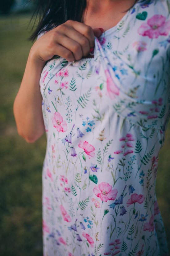 Knitted t-shirt nursing dress - various patterns - Size: XS
