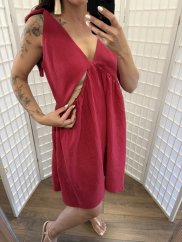 Breastfeeding "Aura" dress - bordeaux- short