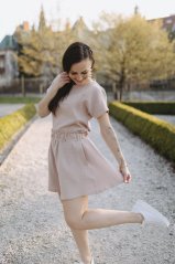 Mušelínové elegantní kraťasy - béžová