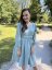 "Boho Breeze" dress - light mint - Size: M/L, Variant: For breastfeeding, Length of the sleeve: 3/4 - below the elbow, Length: Short, Belt: With a belt, Pockets: with pockets