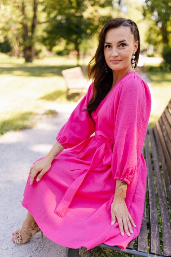 Šaty "Boho Breeze" - fuchsia