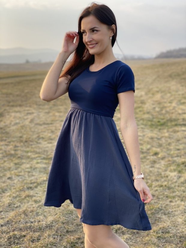Muslin dress - dark blue