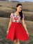 Muslin nursing dress - red folk - Size: XL