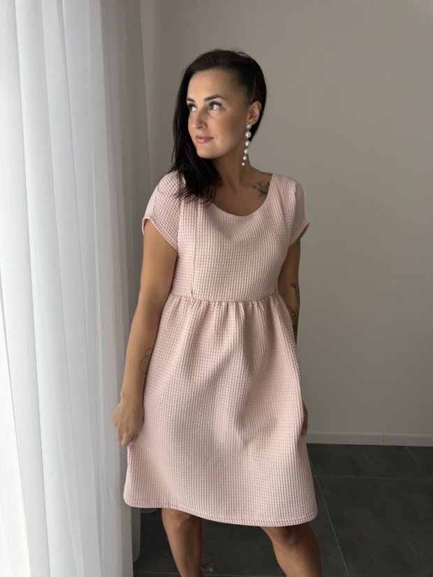 Bavlněné šaty "Waffle" - různé barvy - Velikost: XS/S