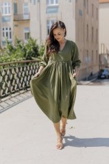 Šaty ke kojení "Boho Breeze" - army green