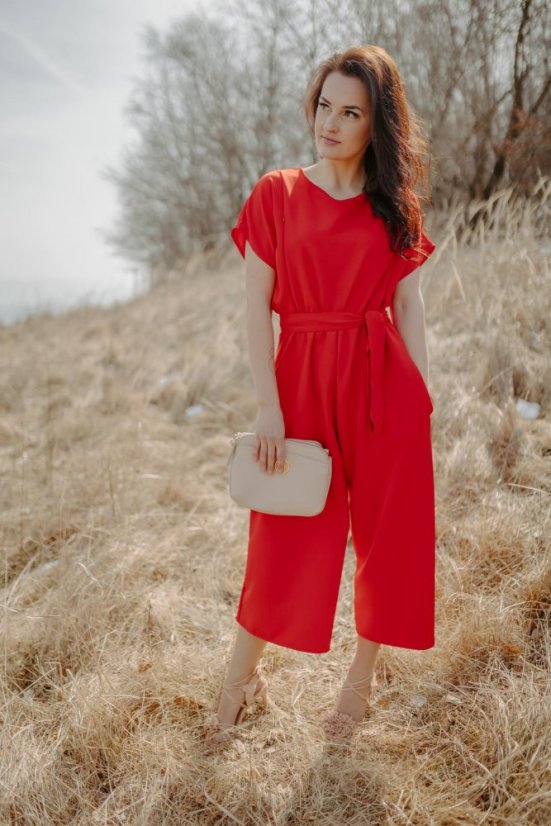 Elegant jumpsuit - Red - Size: Custom size, Variant: For breastfeeding