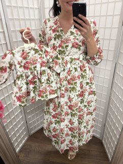 Cotton dress - MOM AND DAUGHTER - flowers