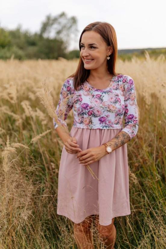 Šaty „Bohemie“ - MÁMA a DCERA - Staroružové pivonky