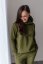 Teplá mikina s kapucí – khaki zelená - Velikost: XL/2XL