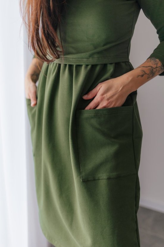 Tracksuit MIDI dress - Khaki