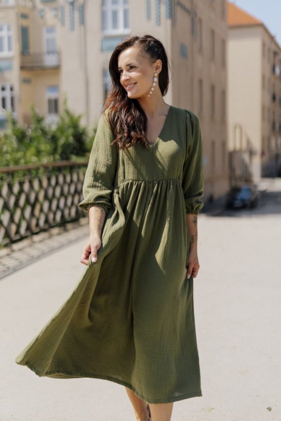 Breastfeeding "Boho Breeze" dress -army green
