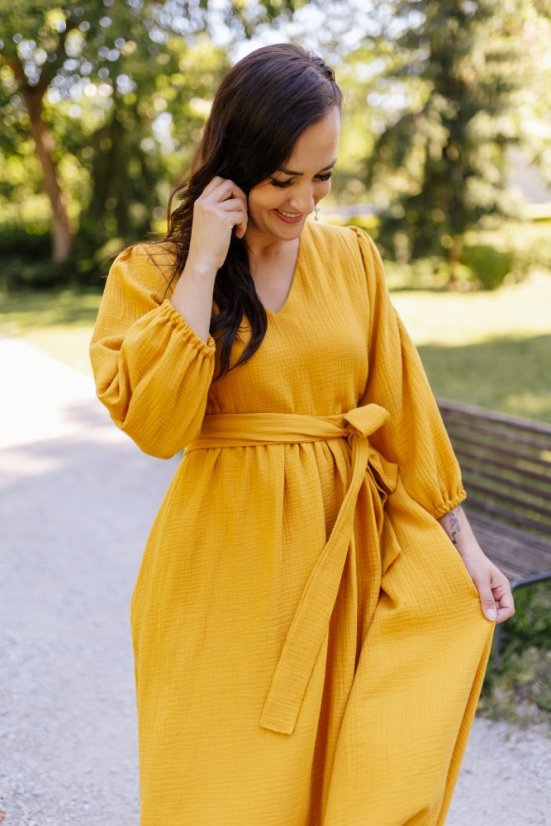 "Boho Breeze" dress - Mustard - Size: 3XL/4XL