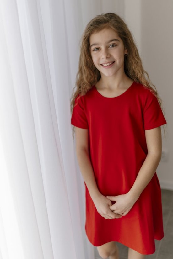 "Luna" Basic Dress - MUM AND DAUGHTER – Red - Size: XL/2XL