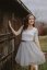 Formal dress "Grace" – white – grey - Size: S