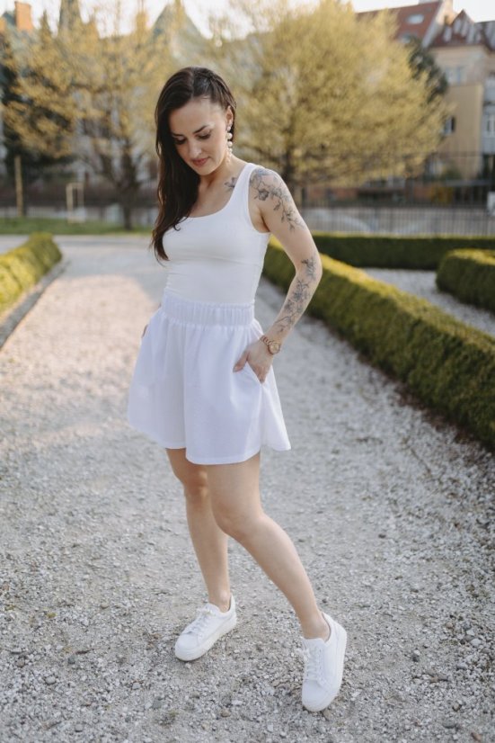 Lněné elegantní kraťasy - Bílé