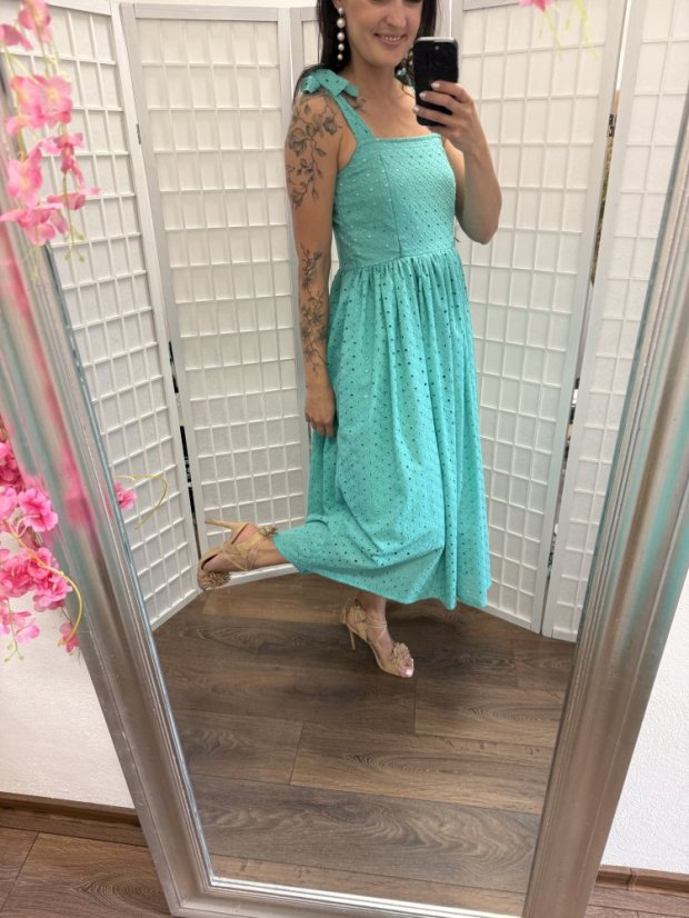 "Aurela romantic" dress MUM AND DAUGHTER - turquoise