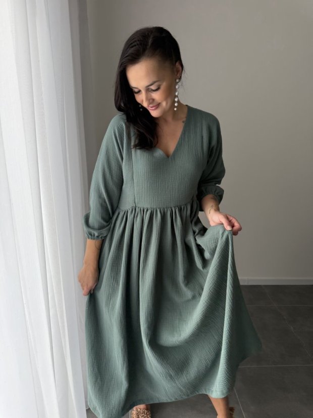"Boho Breeze" dress - dark mint - Size: XS/S
