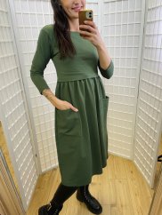 Teplákové MIDI šaty  – Khaki