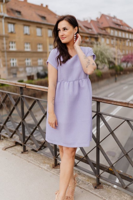 Bavlnené šaty "Waffle" - MÁMA A DCERA – lila - Velikost: XL/2XL