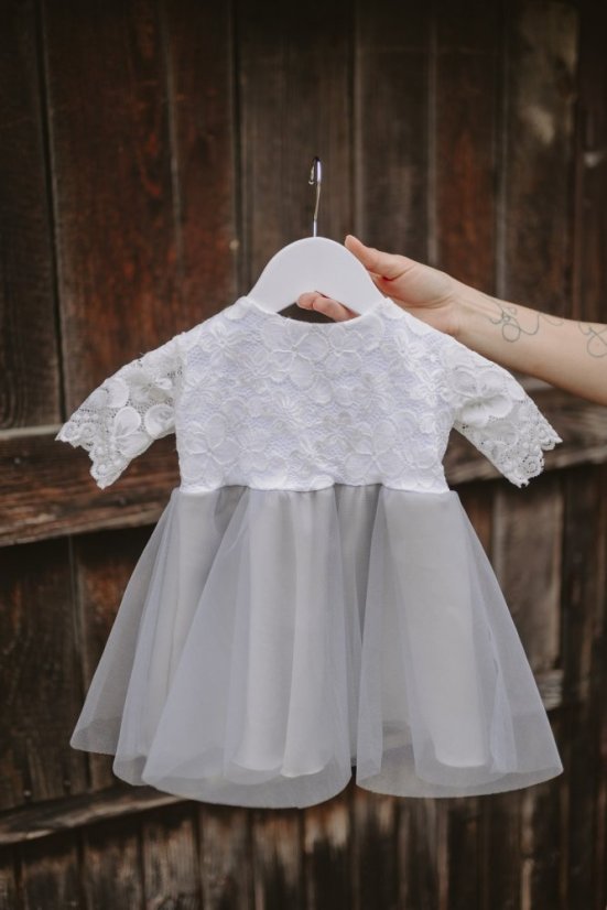 MATCHY formal nursing dress - white - grey - Size: 2XL