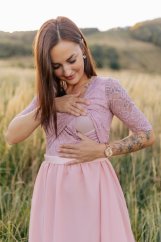 Formal breastfeeding dress - Old pink