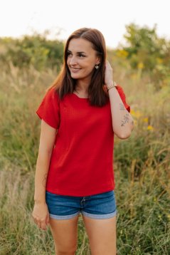 Muslin blouse/T-shirt - Red