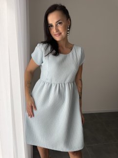 Cotton dress "Waffle" - light blue