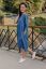 Denim midi dress with pockets - different colors and patterns