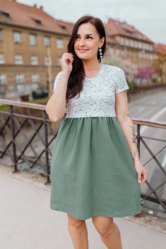 Dress "Bohemia" Muslin - mint leaves