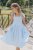 Girls' linen dress "Aurela romantic" - baby blue