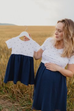MATCHY muslin dress - Anchor Pattern