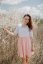 Formal dress "Grace" - white pink - Size: XL