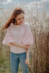 Muslin nursing blouse with PUFF sleeves - different colors