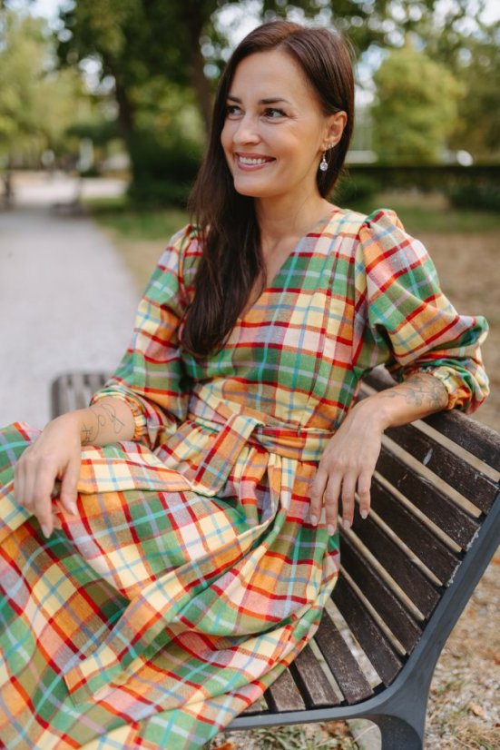 "Boho Flanel" dress -  Autumn Tartan 🍂