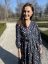 Poplin wrap dress - dark blue flowers - Size: XL/2XL