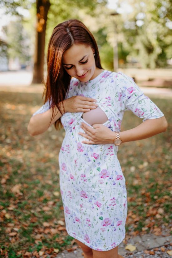 Rovné šaty s kapsami – Malovaná louka - Velikost: 3XL