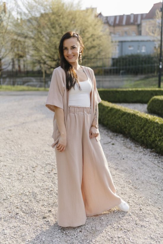 Dlouhé mušelínové maxi kalhoty - Různé barvy - Velikost: XL/2XL