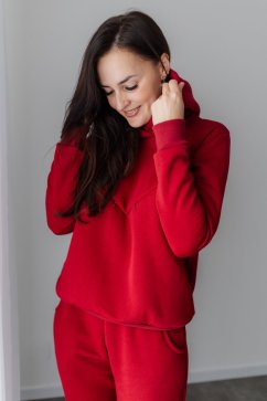 Teplá mikina s kapucí – bordó