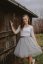 Formal dress "Grace" – white – grey - Size: S