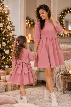 BASIC Corduroy Dresses - Mother & Daughter - dark antique pink