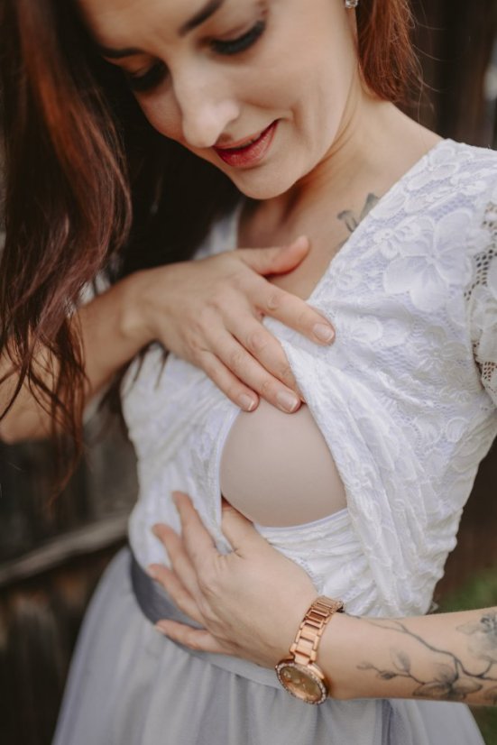 MIDI svatební šaty – Nelie - Velikost: S